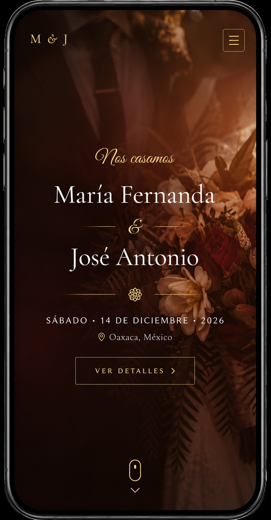 Vista m&oacute;vil de Boda Mexicana